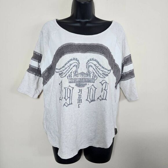 Harley Davidson Crochet Accent Top - Picture 1 of 8